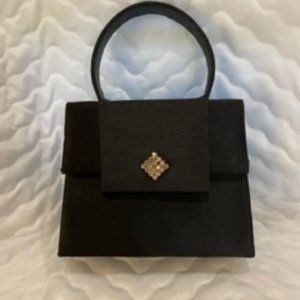 SASHA Black Fabric Evening Bag